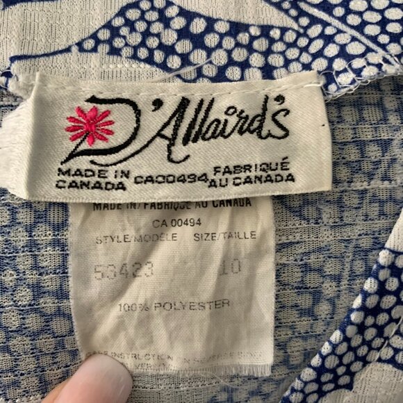 Vintage 80s D'Allairds Button Front Dress 10 Floral Short Sleeve Wrap Midi - Picture 6 of 6